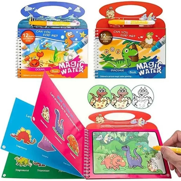 MAGIC WATER BOOK 12 TWELVE EXPLORATION SCENE | CREATIVE CHILDREN MAGICAL DRAWING BOOKS WITH PEN